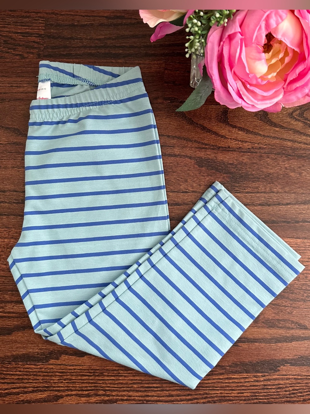 NWT Hanna Andersson striped capri leggings, size 140/10 US